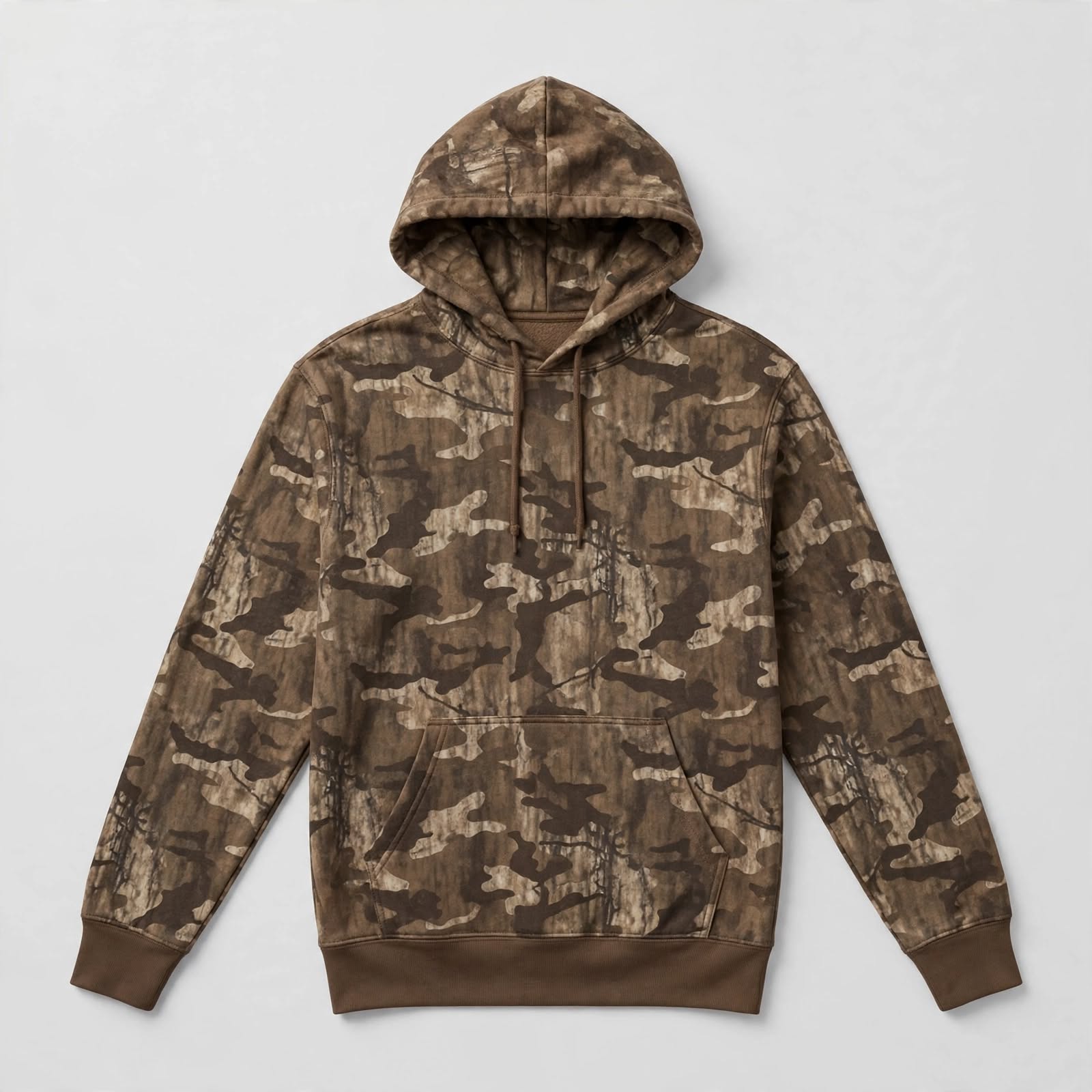 Brown Camouflage Pullover Hoodie